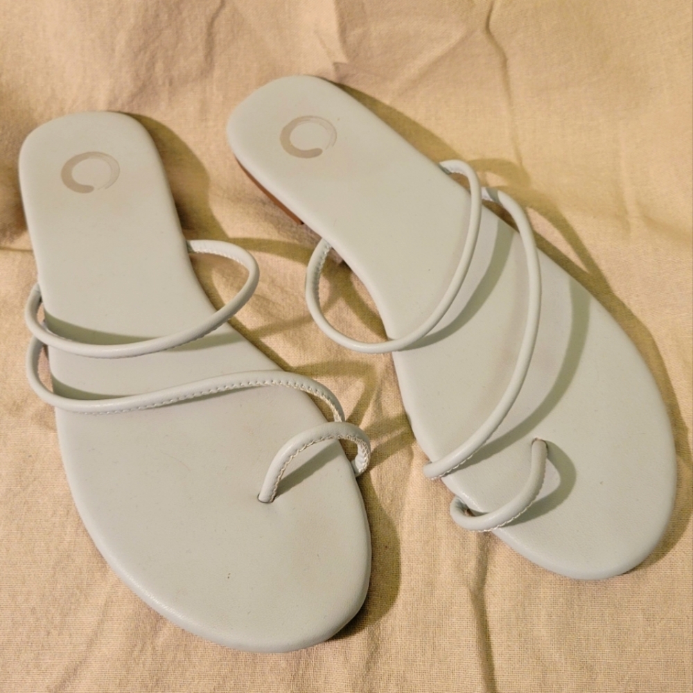 Strappy Flip Flops in Tanya Blue